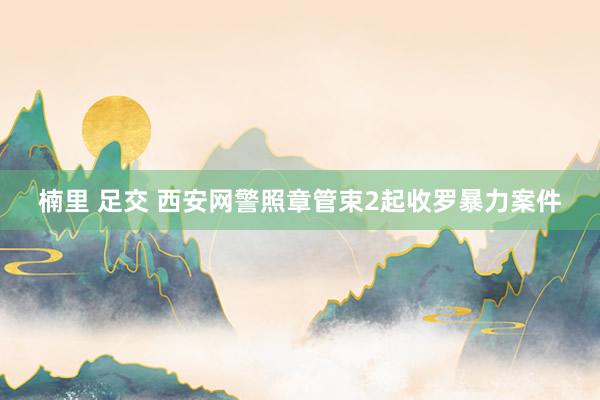 楠里 足交 西安网警照章管束2起收罗暴力案件