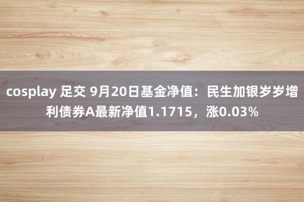 cosplay 足交 9月20日基金净值：民生加银岁岁增利债券A最新净值1.1715，涨0.03%