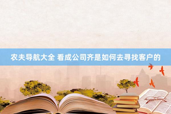 农夫导航大全 看成公司齐是如何去寻找客户的