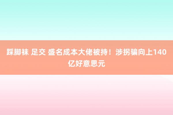 踩脚袜 足交 盛名成本大佬被持！涉拐骗向上140亿好意思元