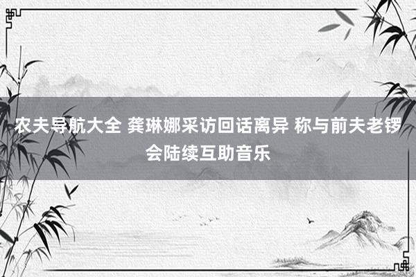 农夫导航大全 龚琳娜采访回话离异 称与前夫老锣会陆续互助音乐