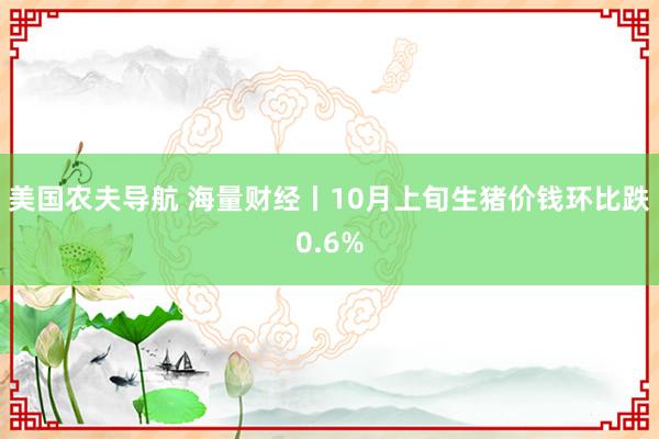 美国农夫导航 海量财经丨10月上旬生猪价钱环比跌0.6%