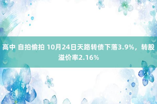 高中 自拍偷拍 10月24日天路转债下落3.9%，转股溢价率2.16%