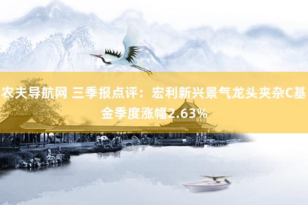 农夫导航网 三季报点评：宏利新兴景气龙头夹杂C基金季度涨幅2.63%