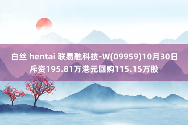 白丝 hentai 联易融科技-W(09959)10月30日斥资195.81万港元回购115.15万股
