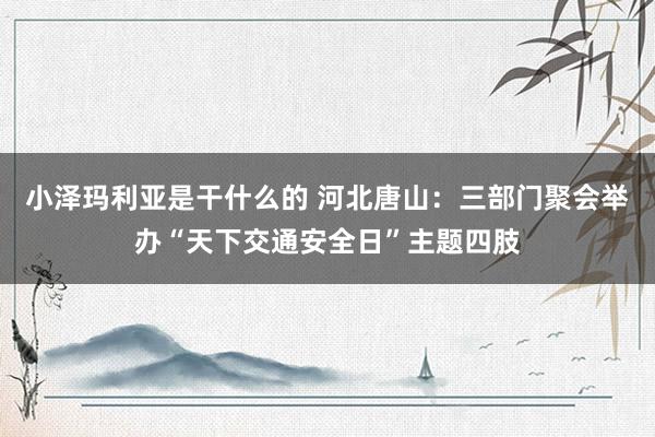 小泽玛利亚是干什么的 河北唐山：三部门聚会举办“天下交通安全日”主题四肢