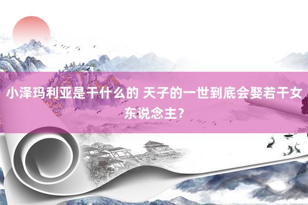 小泽玛利亚是干什么的 天子的一世到底会娶若干女东说念主？