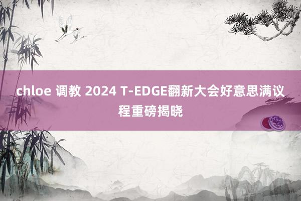 chloe 调教 2024 T-EDGE翻新大会好意思满议程重磅揭晓