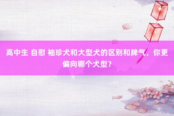 高中生 自慰 袖珍犬和大型犬的区别和脾气，你更偏向哪个犬型？