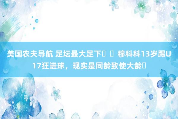 美国农夫导航 足坛最大足下⁉️穆科科13岁踢U17狂进球，现实是同龄致使大龄❗