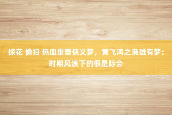 探花 偷拍 热血重塑侠义梦，黄飞鸿之枭雄有梦：时期风浪下的很是际会