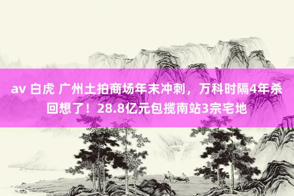 av 白虎 广州土拍商场年末冲刺，万科时隔4年杀回想了！28.8亿元包揽南站3宗宅地