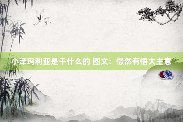 小泽玛利亚是干什么的 图文：憬然有悟大主意