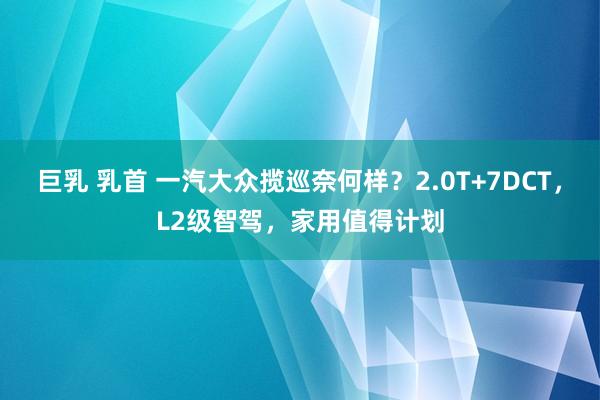 巨乳 乳首 一汽大众揽巡奈何样？2.0T+7DCT，L2级智驾，家用值得计划