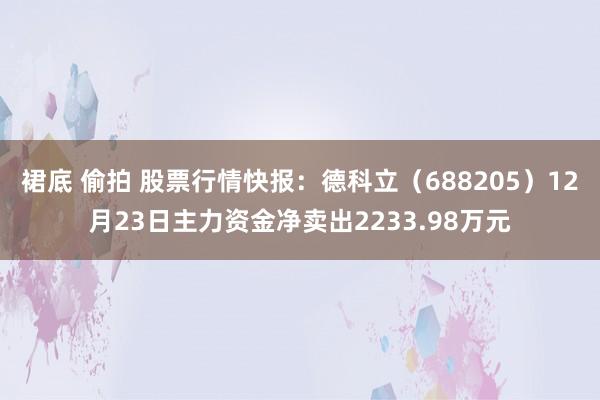裙底 偷拍 股票行情快报：德科立（688205）12月23日主力资金净卖出2233.98万元