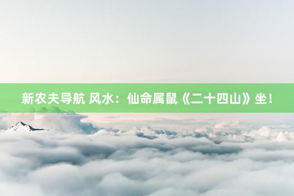 新农夫导航 风水：仙命属鼠《二十四山》坐！