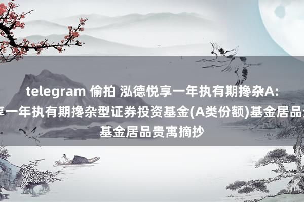telegram 偷拍 泓德悦享一年执有期搀杂A: 泓德悦享一年执有期搀杂型证券投资基金(A类份额)基金居品贵寓摘抄