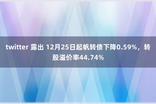 twitter 露出 12月25日起帆转债下降0.59%，转股溢价率44.74%