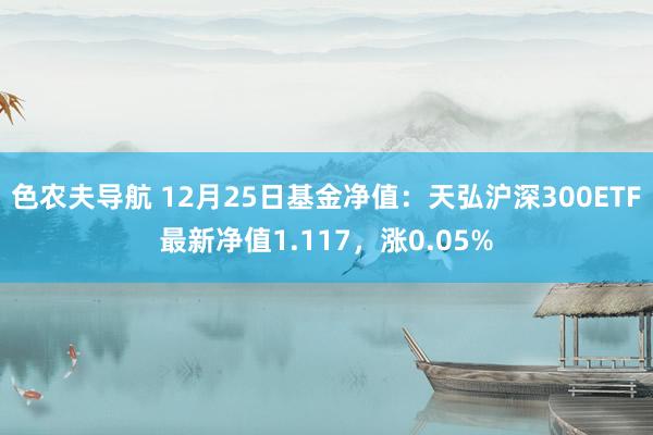 色农夫导航 12月25日基金净值：天弘沪深300ETF最新净值1.117，涨0.05%