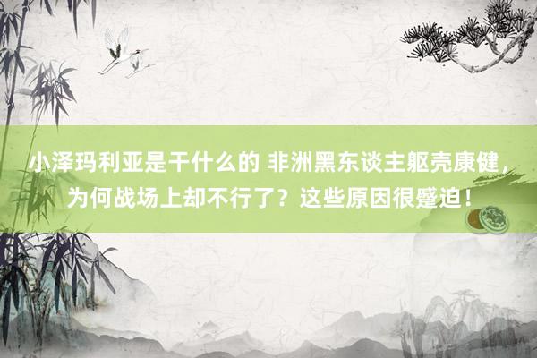 小泽玛利亚是干什么的 非洲黑东谈主躯壳康健，为何战场上却不行了？这些原因很蹙迫！