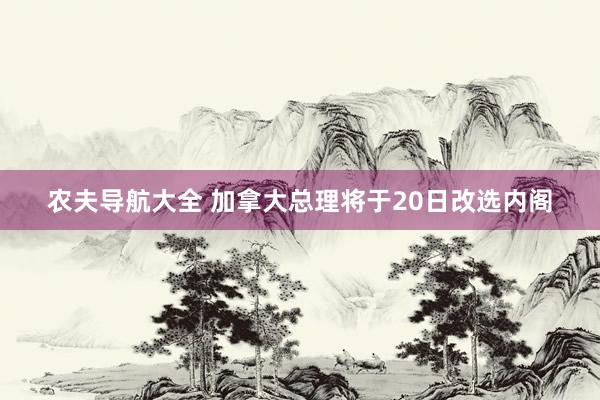 农夫导航大全 加拿大总理将于20日改选内阁