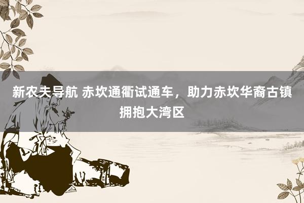 新农夫导航 赤坎通衢试通车，助力赤坎华裔古镇拥抱大湾区