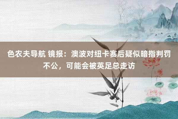 色农夫导航 镜报：澳波对纽卡赛后疑似暗指判罚不公，可能会被英足总走访