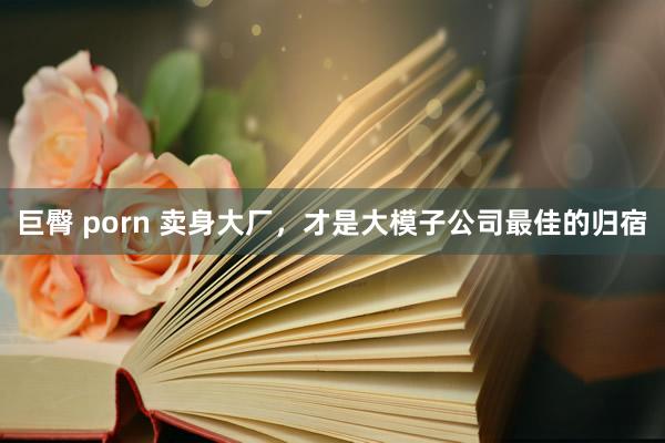 巨臀 porn 卖身大厂，才是大模子公司最佳的归宿