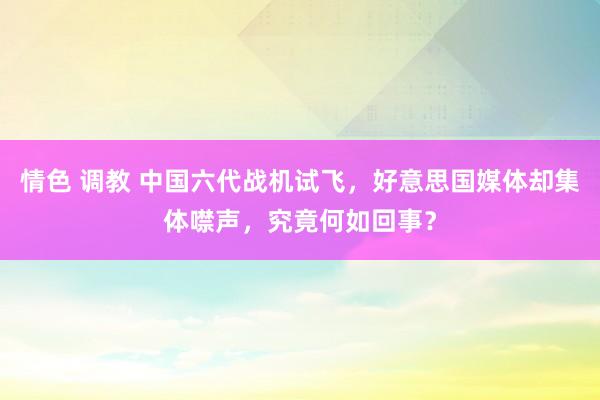 情色 调教 中国六代战机试飞，好意思国媒体却集体噤声，究竟何如回事？