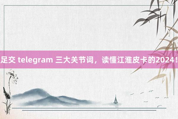 足交 telegram 三大关节词，读懂江淮皮卡的2024！