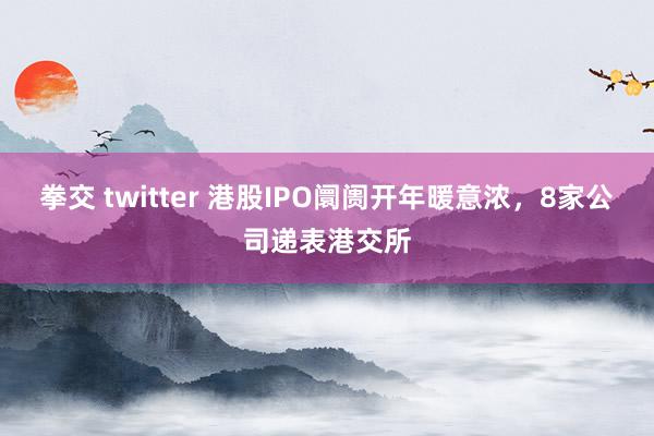 拳交 twitter 港股IPO阛阓开年暖意浓，8家公司递表港交所