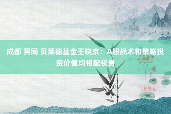 成都 男同 贝莱德基金王晓京：A股战术和策略投资价值均相配权贵