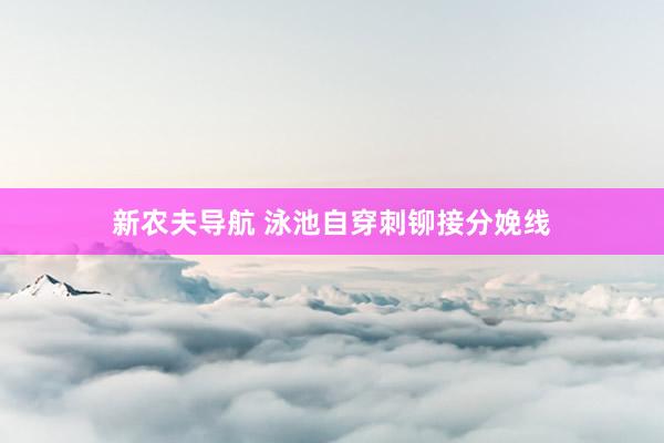 新农夫导航 泳池自穿刺铆接分娩线