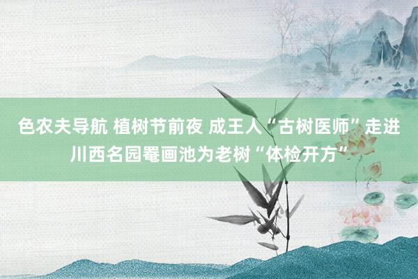色农夫导航 植树节前夜 成王人“古树医师”走进川西名园罨画池为老树“体检开方”