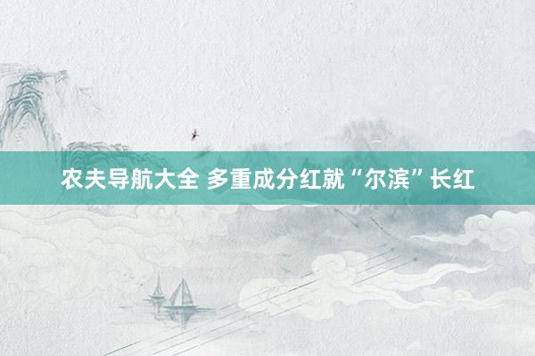 农夫导航大全 多重成分红就“尔滨”长红