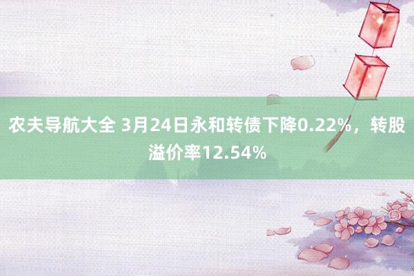 农夫导航大全 3月24日永和转债下降0.22%，转股溢价率12.54%