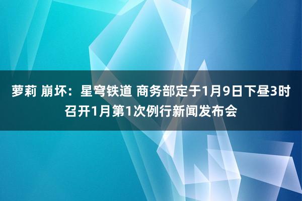 萝莉 崩坏：星穹铁道 商务部定于1月9日下昼3时召开1月第1次例行新闻发布会