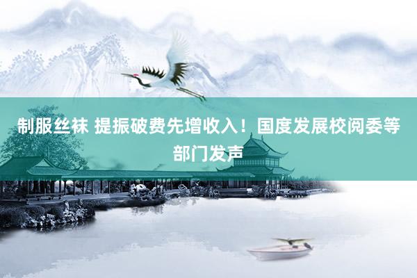 制服丝袜 提振破费先增收入！国度发展校阅委等部门发声