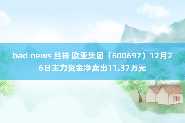 bad news 丝袜 欧亚集团（600697）12月26日主力资金净卖出11.37万元