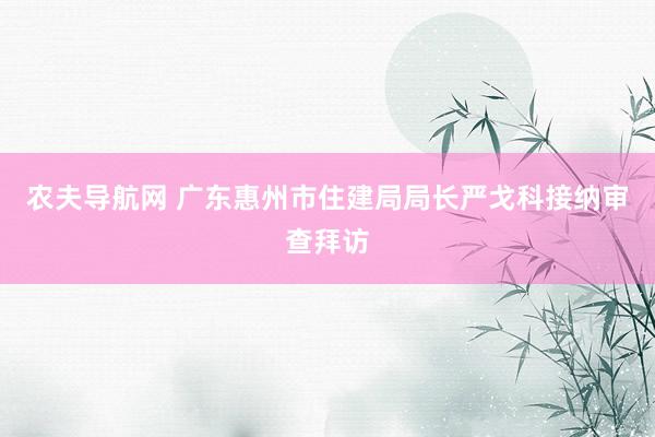 农夫导航网 广东惠州市住建局局长严戈科接纳审查拜访