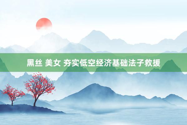 黑丝 美女 夯实低空经济基础法子救援