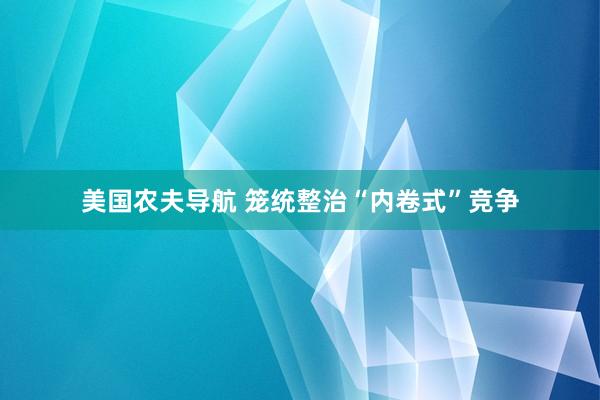 美国农夫导航 笼统整治“内卷式”竞争