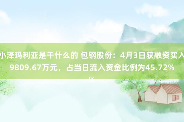 小泽玛利亚是干什么的 包钢股份：4月3日获融资买入9809.67万元，占当日流入资金比例为45.72%
