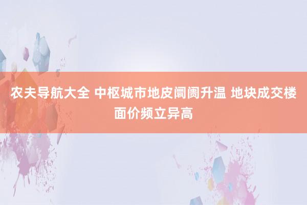 农夫导航大全 中枢城市地皮阛阓升温 地块成交楼面价频立异高