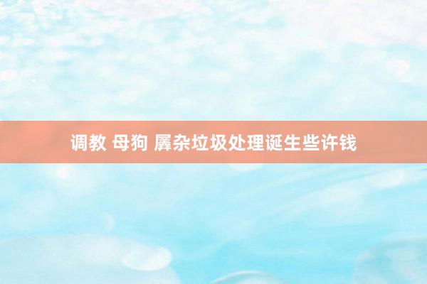 调教 母狗 羼杂垃圾处理诞生些许钱