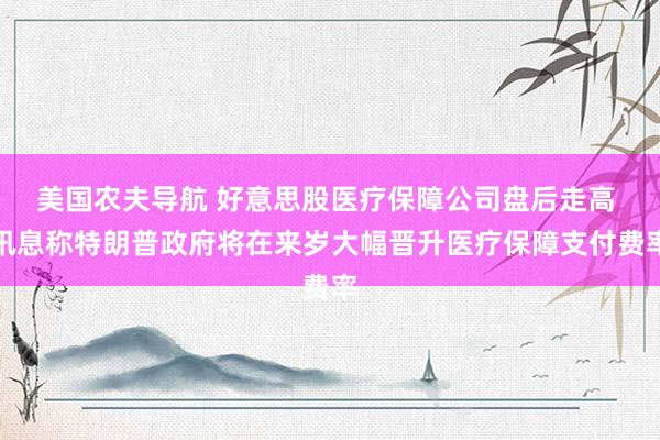 美国农夫导航 好意思股医疗保障公司盘后走高 讯息称特朗普政府将在来岁大幅晋升医疗保障支付费率