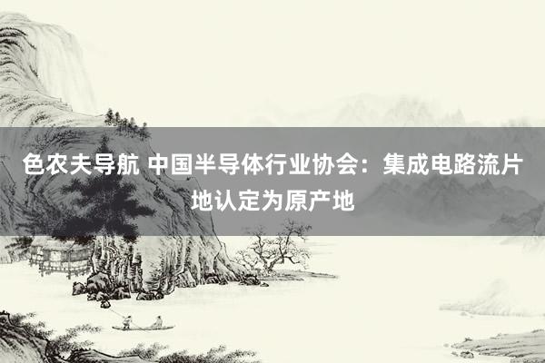 色农夫导航 中国半导体行业协会：集成电路流片地认定为原产地
