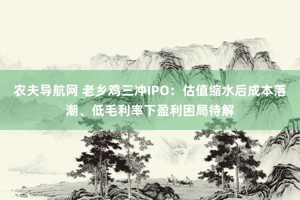 农夫导航网 老乡鸡三冲IPO：估值缩水后成本落潮、低毛利率下盈利困局待解