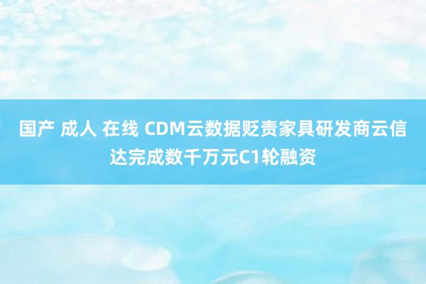 国产 成人 在线 CDM云数据贬责家具研发商云信达完成数千万元C1轮融资