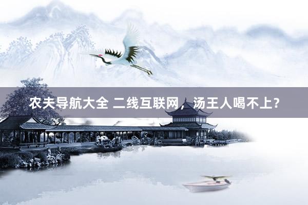 农夫导航大全 二线互联网，汤王人喝不上？